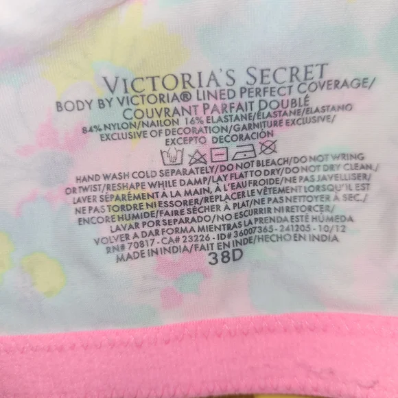 Victoria's Secret Pastel Floral Bra with Pink Accents - Picture 4 of 4